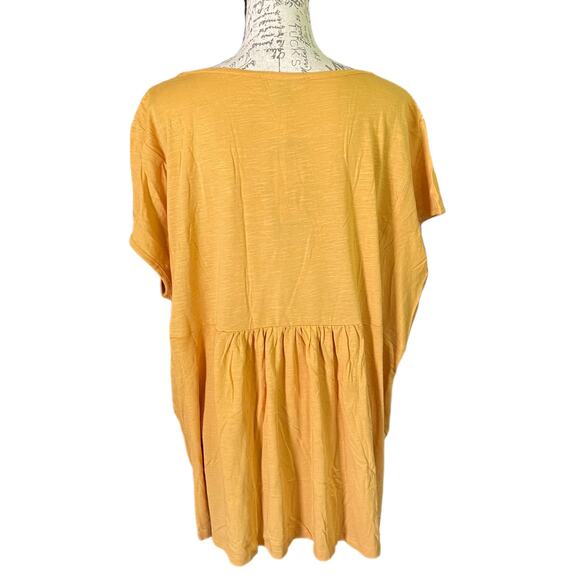 Gloria Vanderbilt Yellow Sunflower Babydoll Plus Size Shirt 3X - Picture 2 of 4